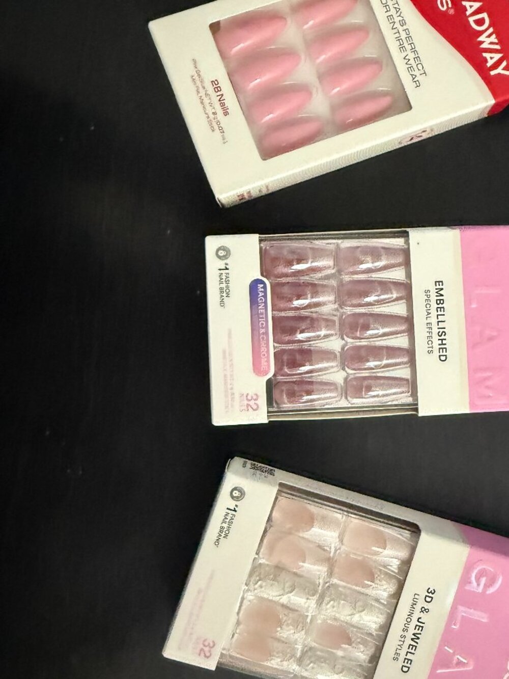 3 SETS - Press on Nails - KISS - Long - see all pics